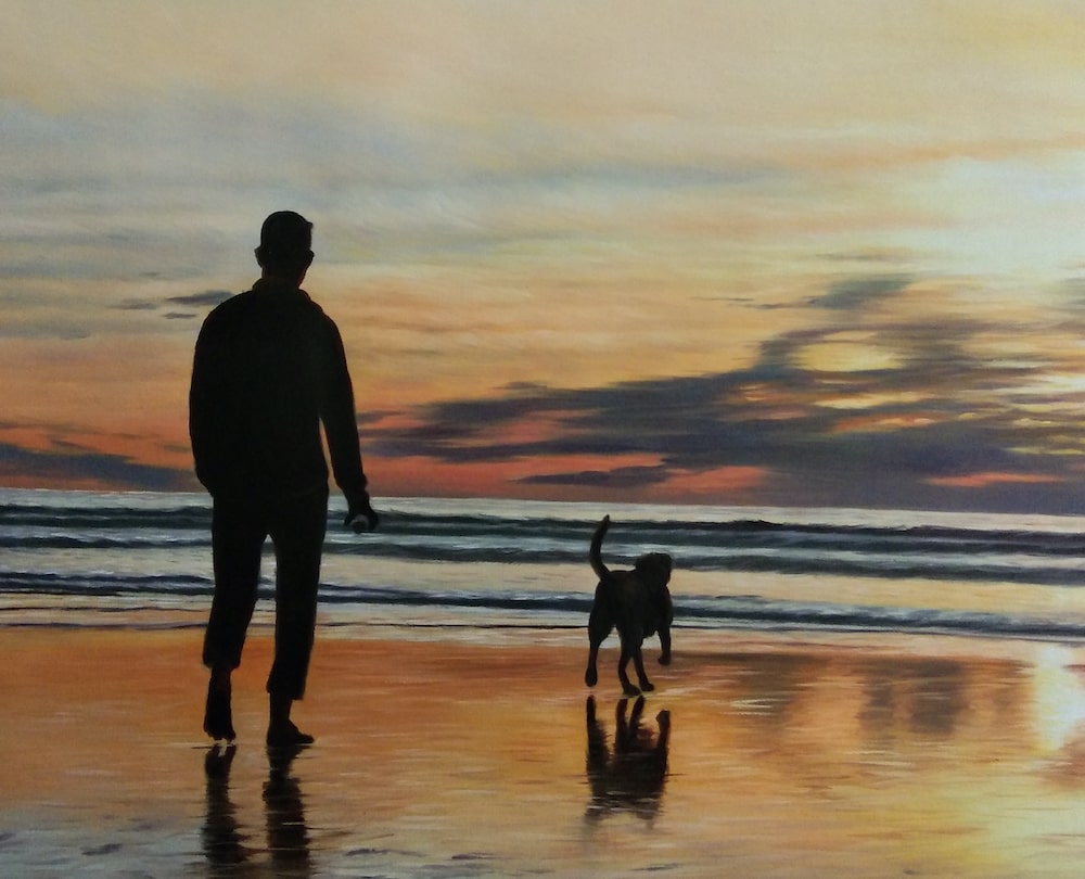 1088-paintru-beach-sunset-man-and-dog-custom-pet-portrait-painting