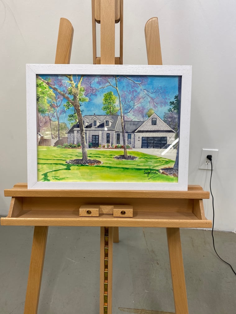 Paintru-custom-watercolor-house-gallery-framed-painting