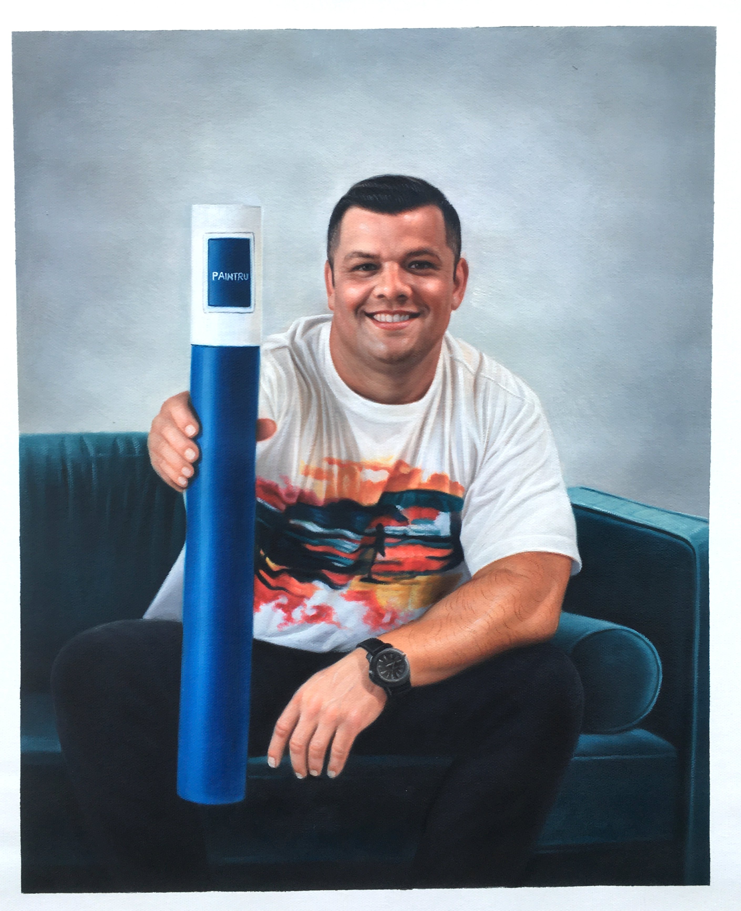 Eric kettani-us-navy-veteran-entrepreneur-- 16x20inch handmade oil painting