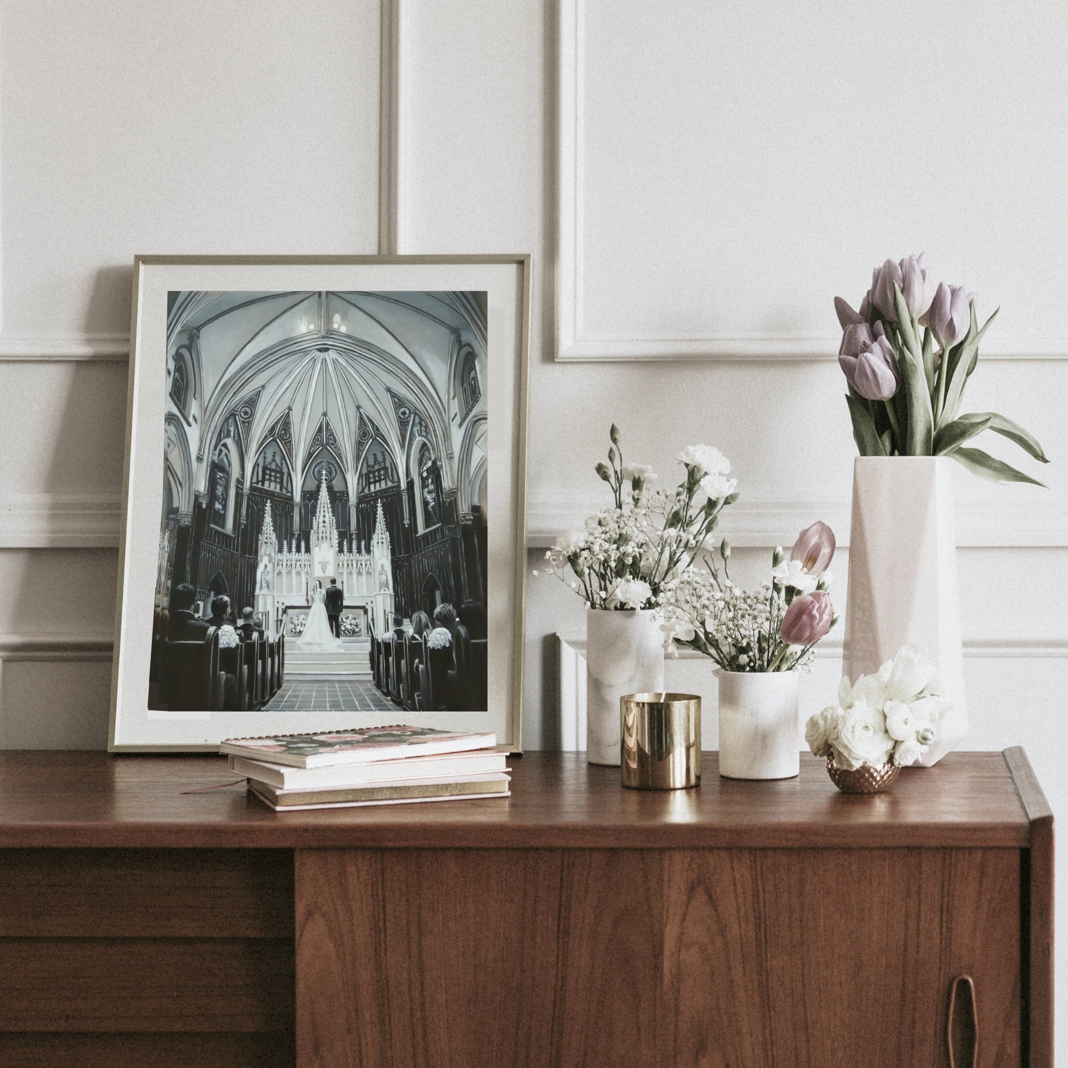 blackandwhite-cathedral-wedding-painting-min