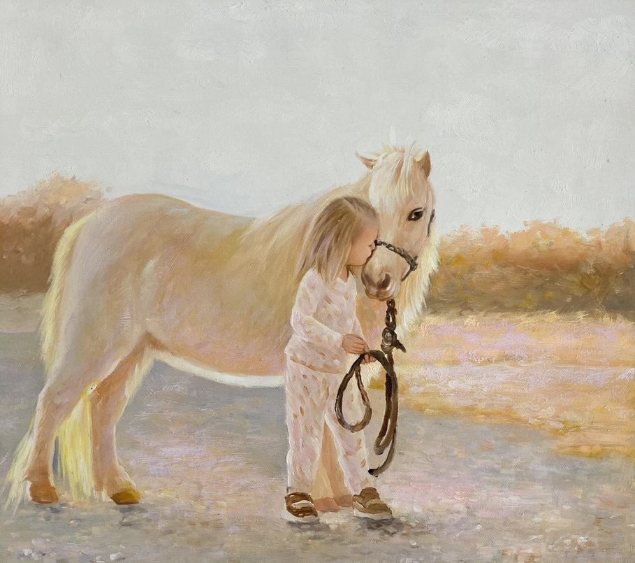 artistic-horse-girl-hand-painted-painting